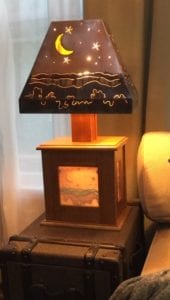Handmade wood ceramic lamp